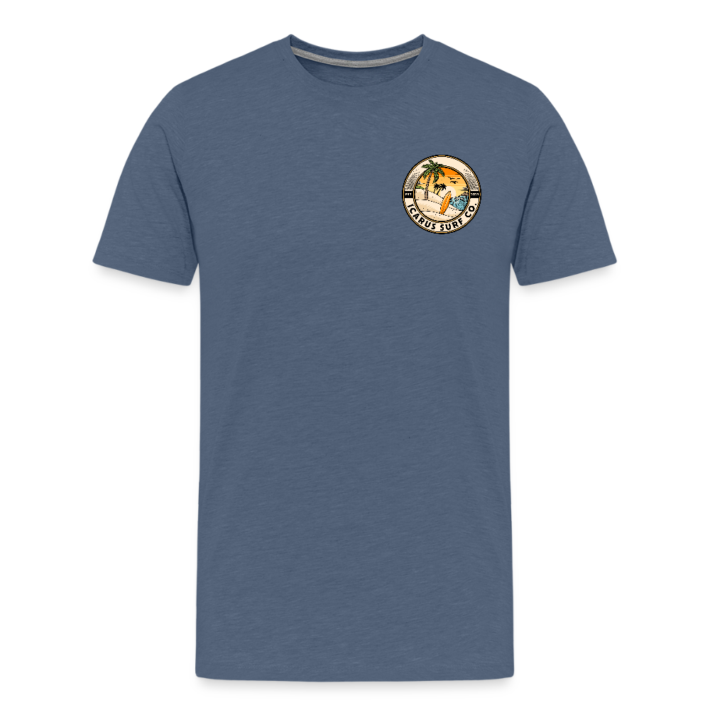 Icarus Surf Co. "Delavan, WI" Men's Premium T-Shirt - heather blue