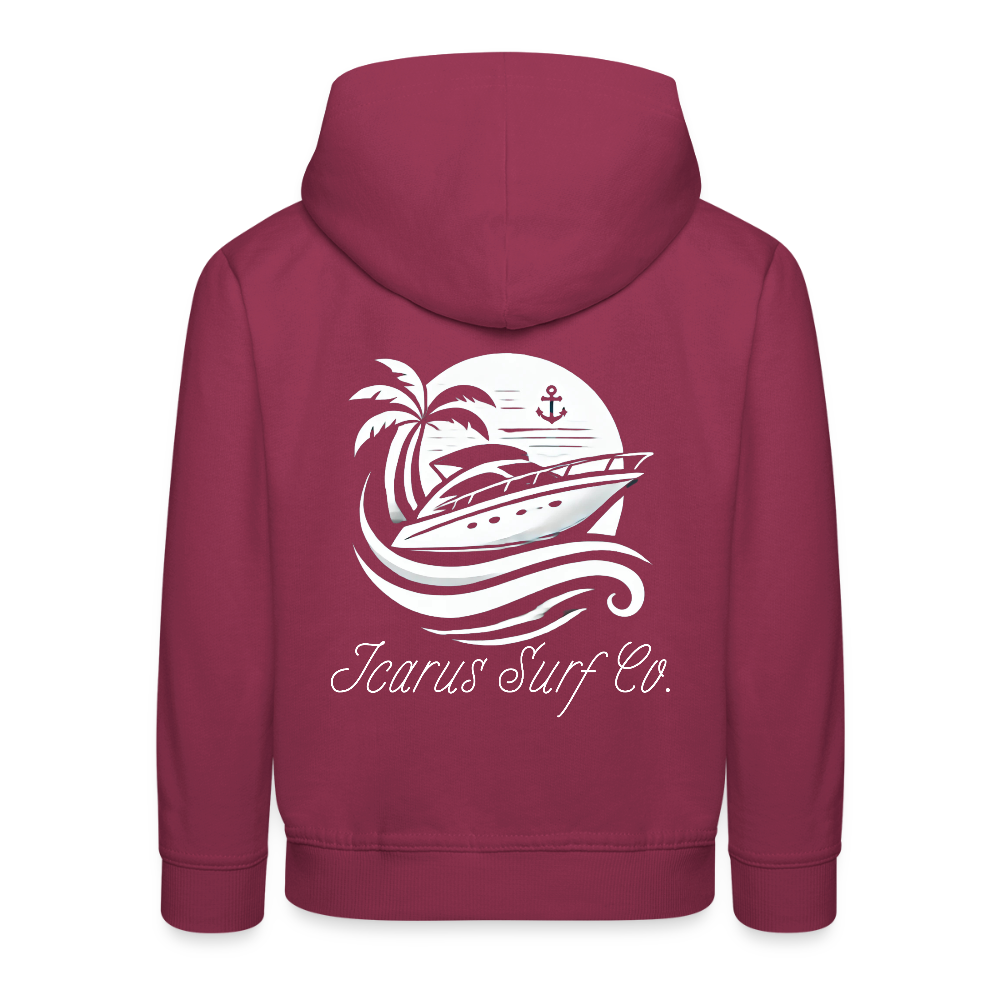 Icarus Surf Co. "Yacht" Kids‘ Premium Hoodie - burgundy