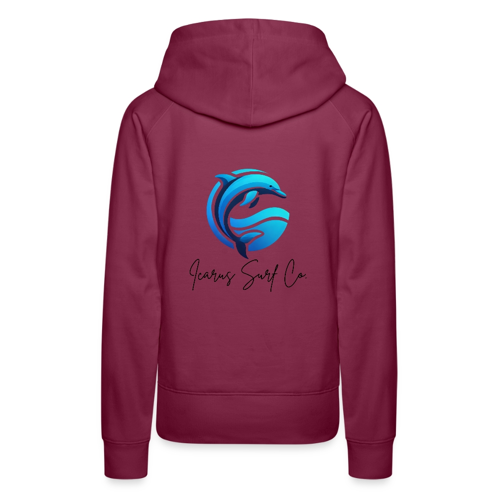 Icarus Surf Co. "Dolphin" Women’s Premium Hoodie - burgundy