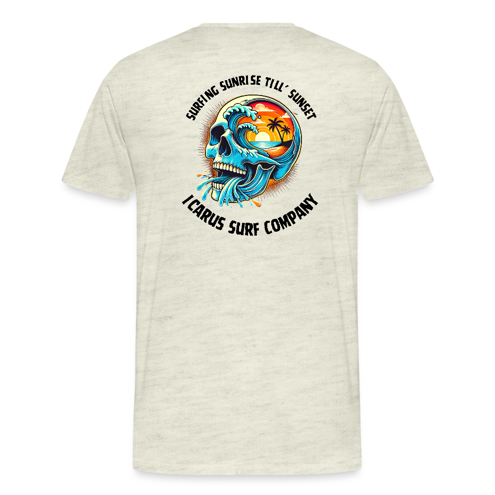 Icarus Surf Co. "Sunrise til' Sunset" Men's Premium T-Shirt - heather oatmeal
