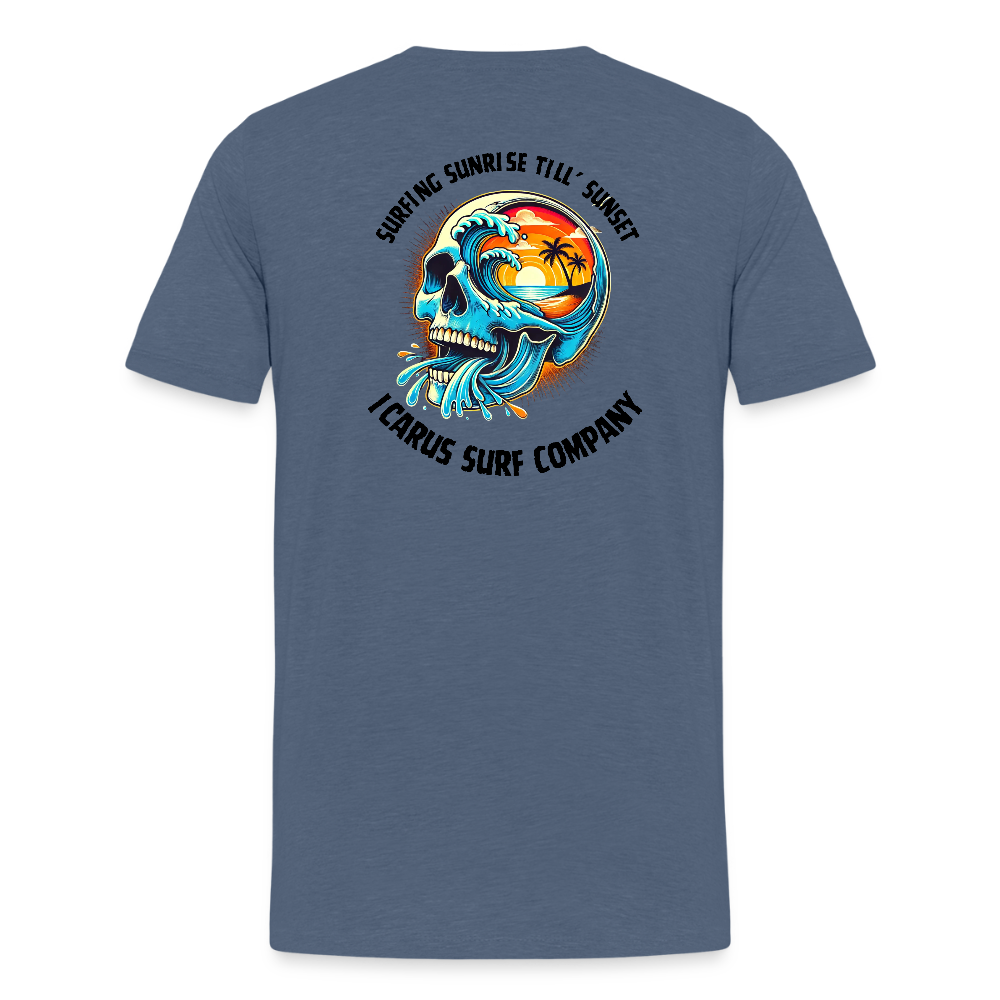 Icarus Surf Co. "Sunrise til' Sunset" Men's Premium T-Shirt - heather blue