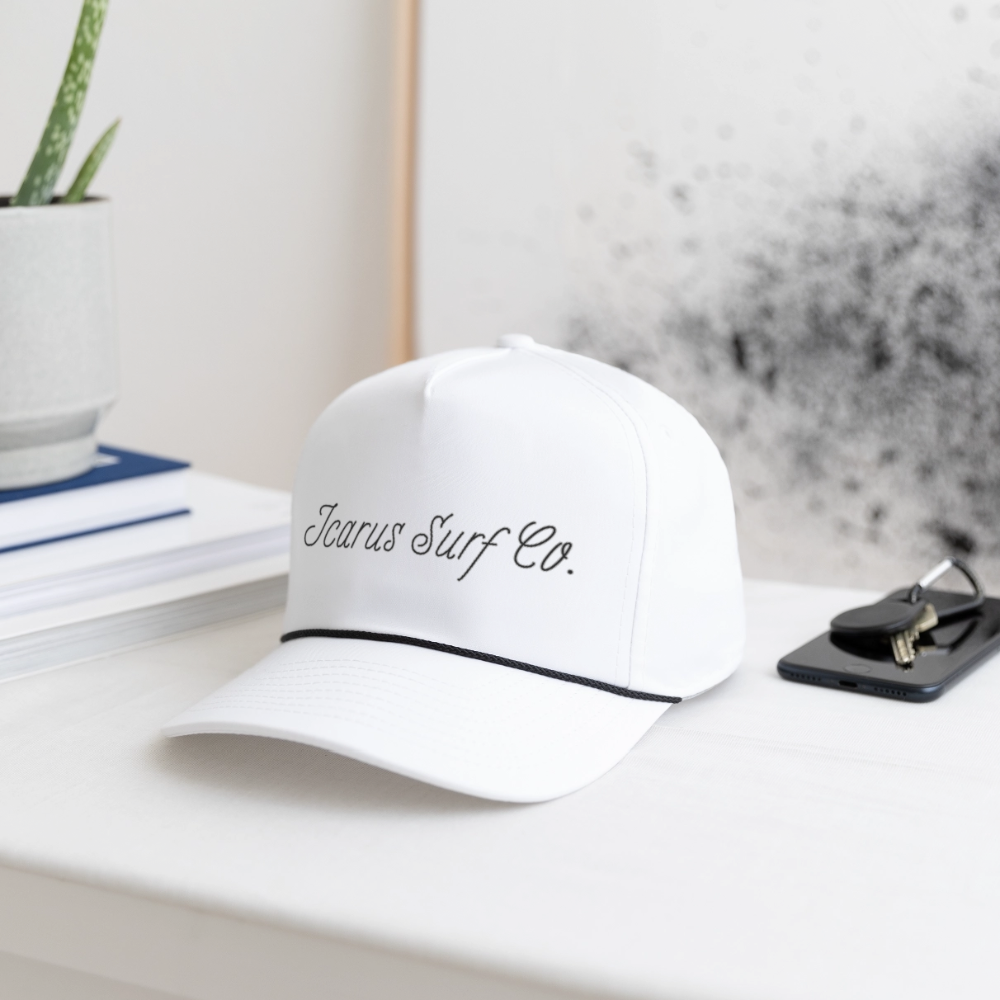 Icarus Surf Co. Moisture Wicking Performance Rope Hat - white/black