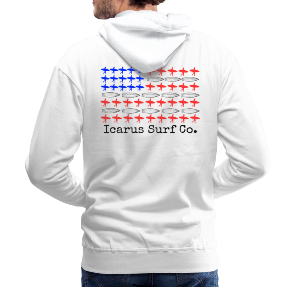 Icarus Surf Co. RED WHITE AND BLUE Men’s Premium Hoodie - white