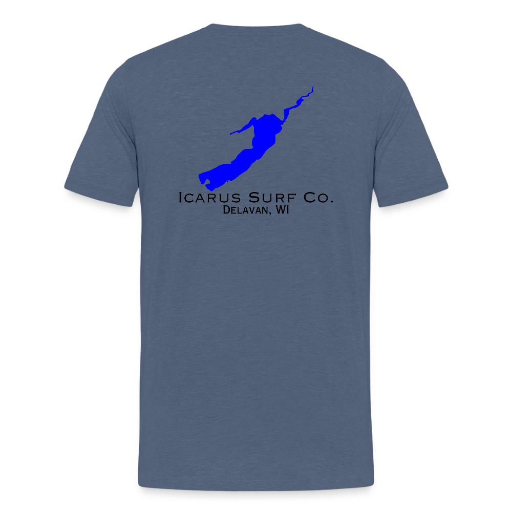 Icarus Surf Co. "Delavan, WI" Men's Premium T-Shirt - heather blue