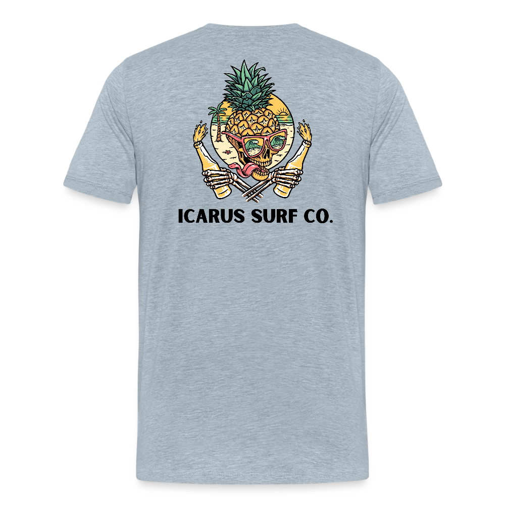 Icarus Surf Co. "Pineapple" Men's Premium T-Shirt - heather ice blue