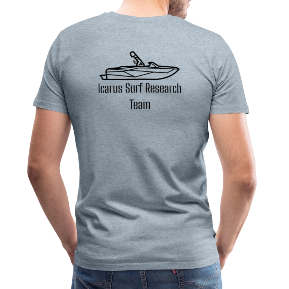 Icarus Surf Co. "Surf Research" Men's Premium T-Shirt - heather ice blue