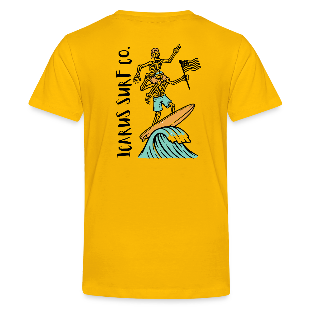 Icarus Surf Co. "Surfing Skellys" Kids' Premium T-Shirt - sun yellow