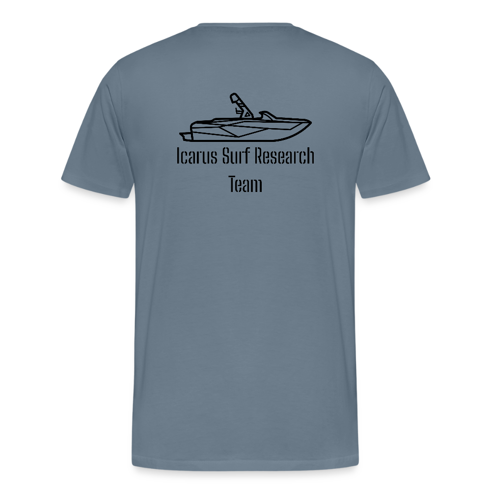 Icarus Surf Co. "Surf Research" Men's Premium T-Shirt - steel blue