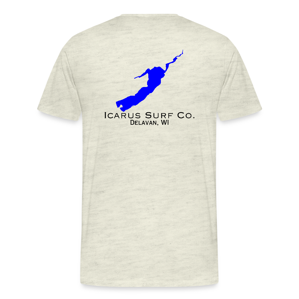 Icarus Surf Co. "Delavan, WI" Men's Premium T-Shirt - heather oatmeal