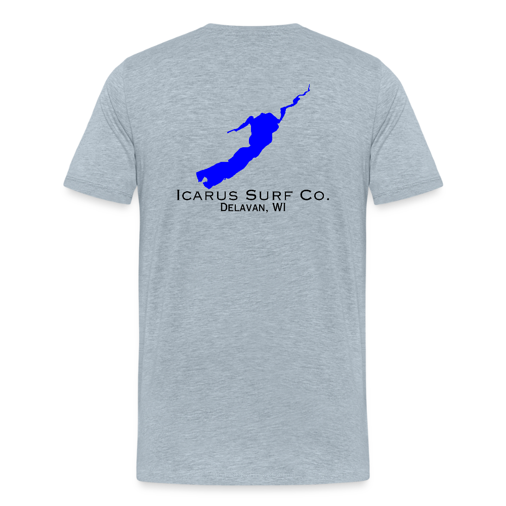 Icarus Surf Co. "Delavan, WI" Men's Premium T-Shirt - heather ice blue