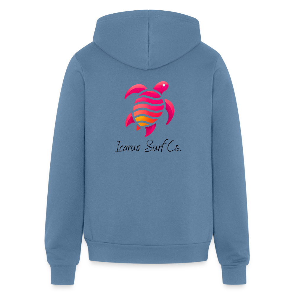 “Coastal Blossom” Zip-Up Hoodie - steel blue
