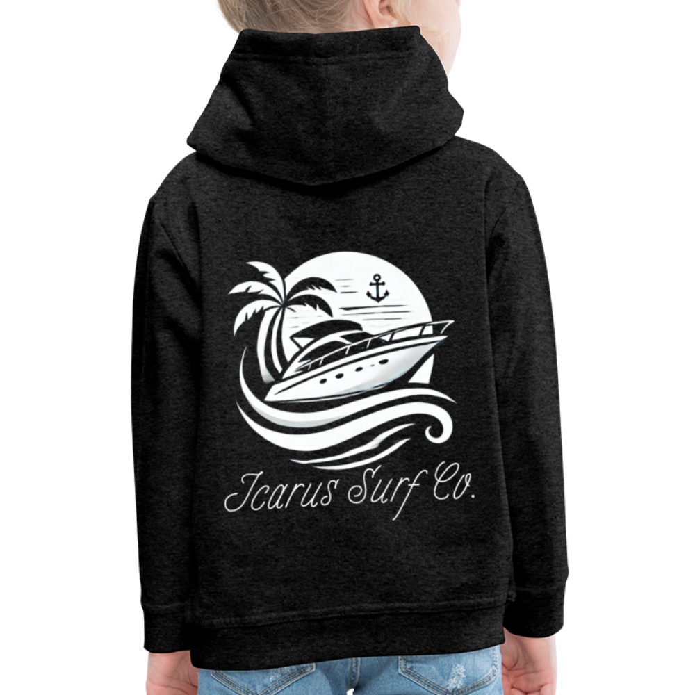 Icarus Surf Co. "Yacht" Kids‘ Premium Hoodie - charcoal grey
