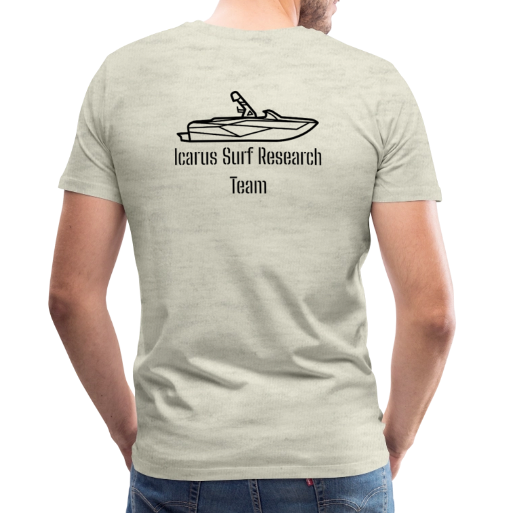 Icarus Surf Co. "Surf Research" Men's Premium T-Shirt - heather oatmeal