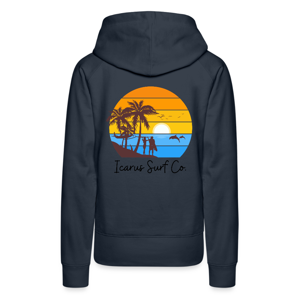 Icarus Surf Co. "Ocean Lines" Women’s Premium Hoodie - navy