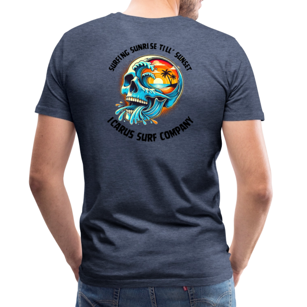 Icarus Surf Co. "Sunrise til' Sunset" Men's Premium T-Shirt - heather blue