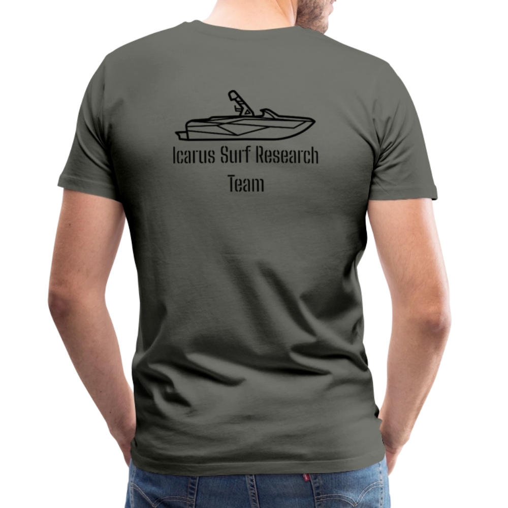 Icarus Surf Co. "Surf Research" Men's Premium T-Shirt - asphalt gray