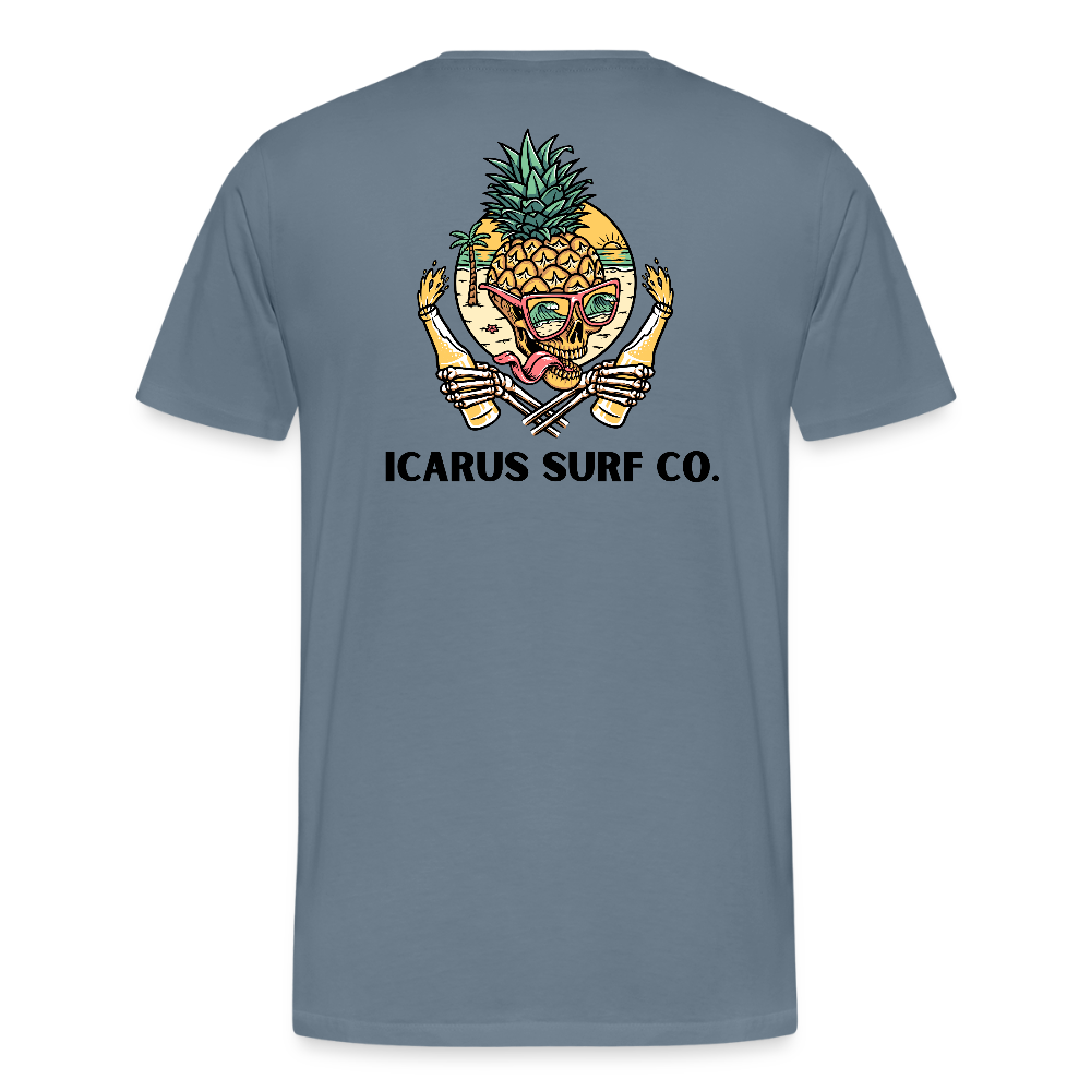 Icarus Surf Co. "Pineapple" Men's Premium T-Shirt - steel blue