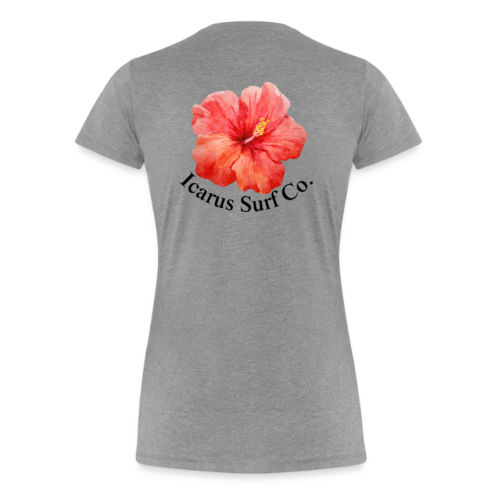 Icarus Surf Co. "Hibiscus" Women’s Premium T-Shirt - heather gray