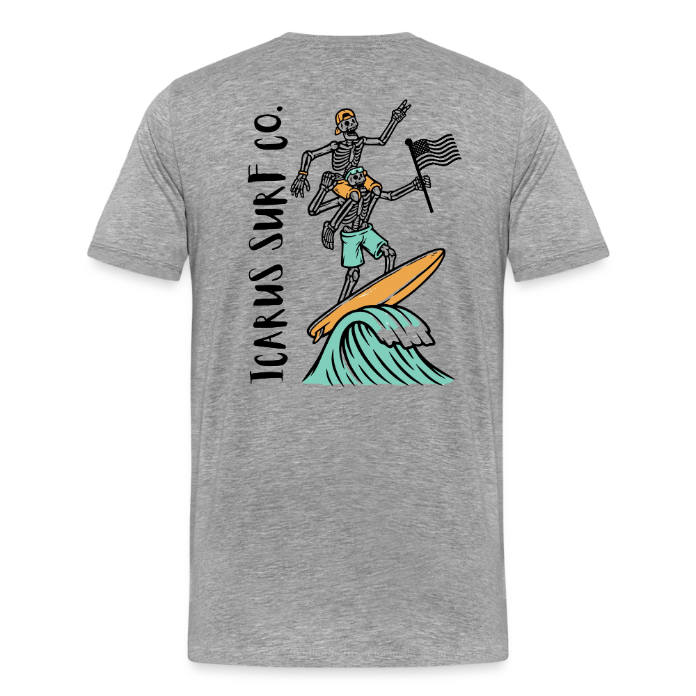 Icarus Surf Co. "Surfin' Skellys" Men's Premium T-Shirt - heather gray