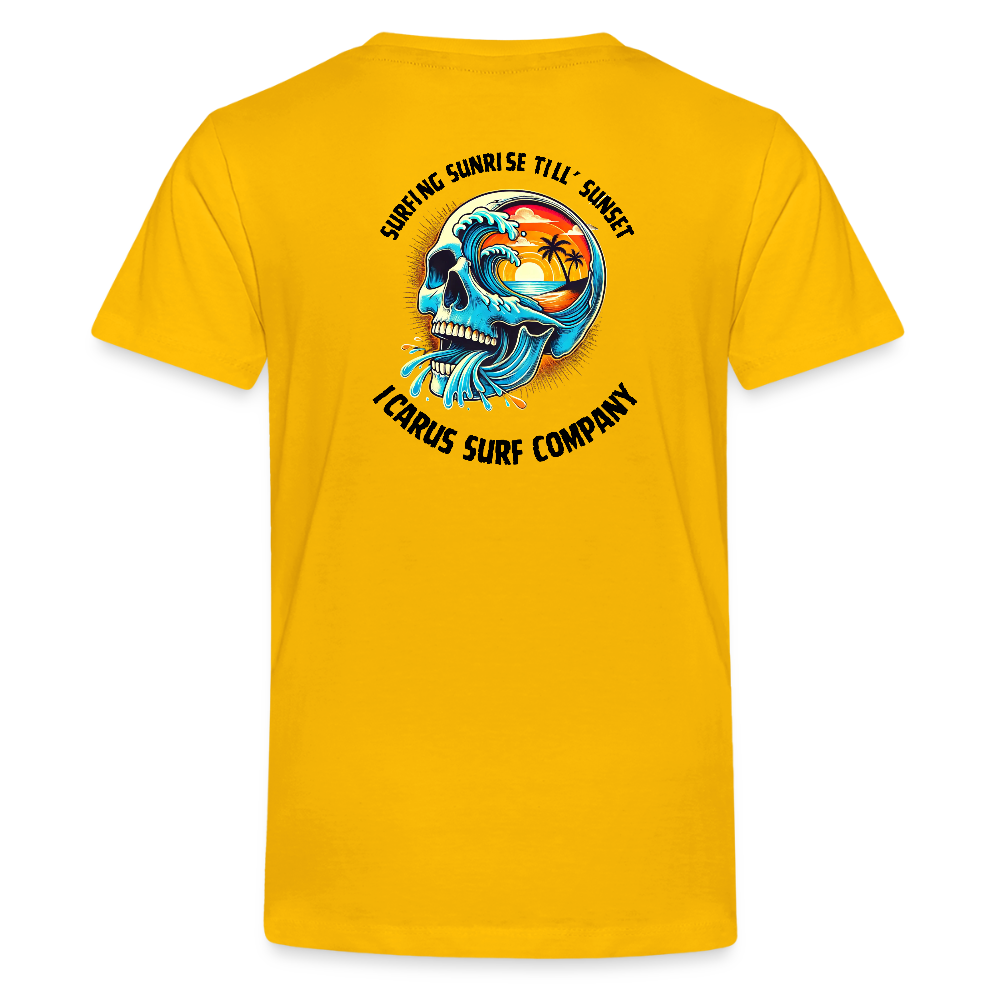 Icarus Surf Co. "Sunrise till' Sunset" Kids' Premium T-Shirt - sun yellow