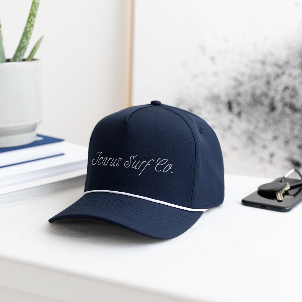Icarus Surf Co. Cursive Rope Cap Navy - navy/white