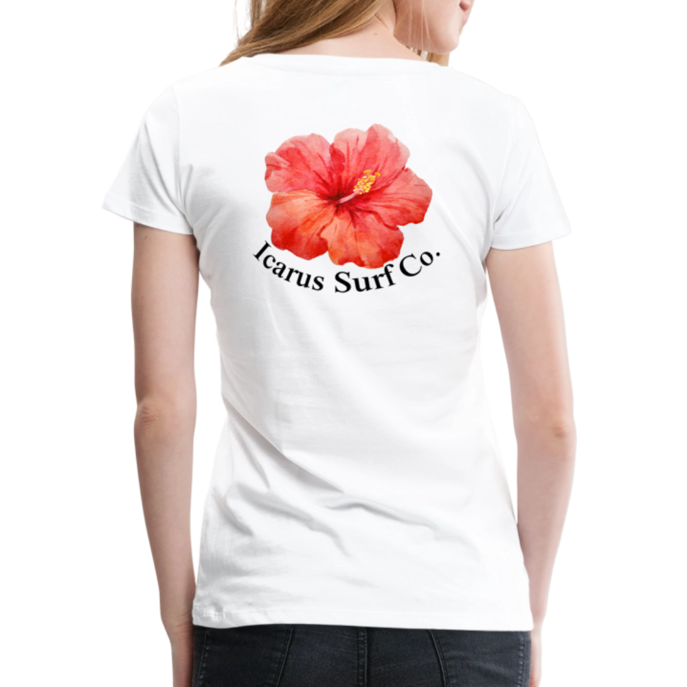 Icarus Surf Co. "Hibiscus" Women’s Premium T-Shirt - white