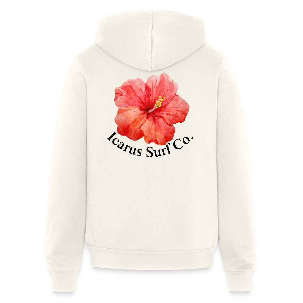 “Coastal Blossom” Zip-Up Hoodie - vintage white
