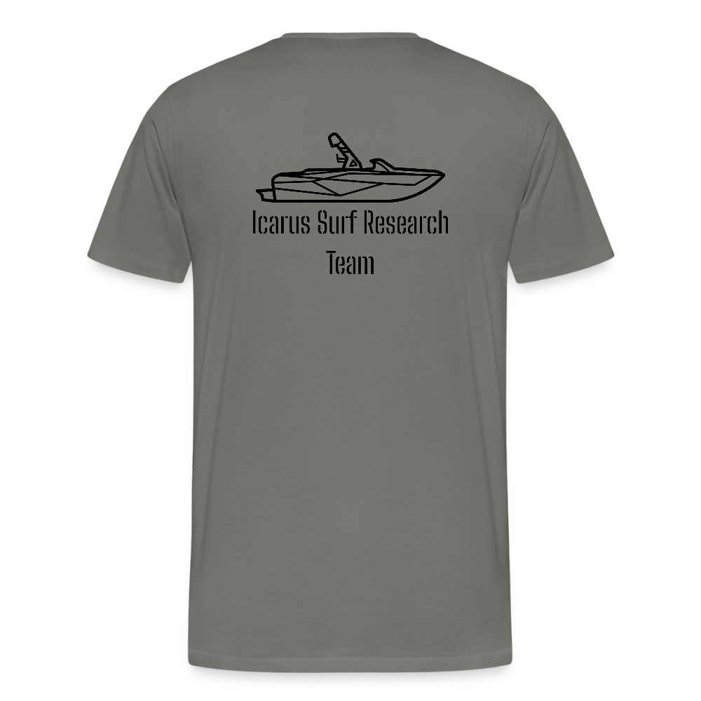 Icarus Surf Co. "Surf Research" Men's Premium T-Shirt - asphalt gray