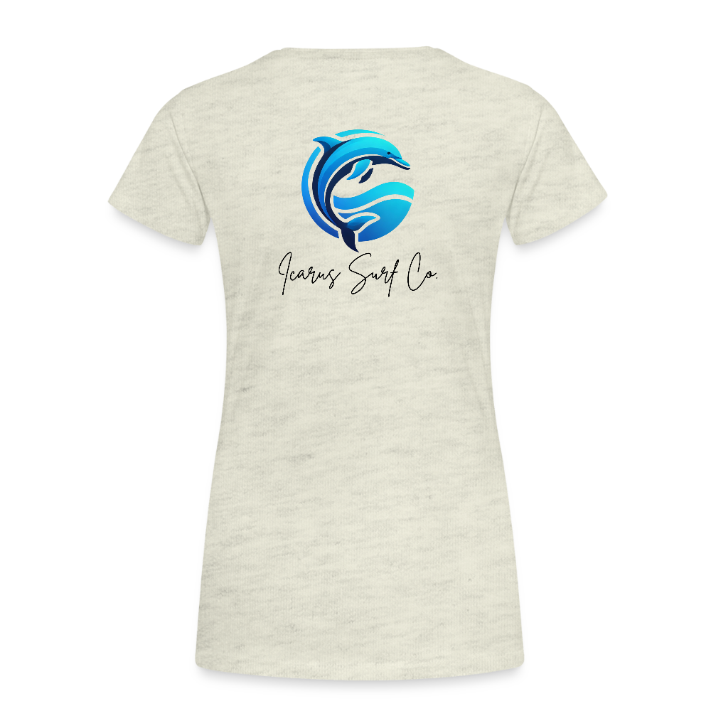 Icarus Surf Co. "Dolphin" Women’s Premium T-Shirt - heather oatmeal