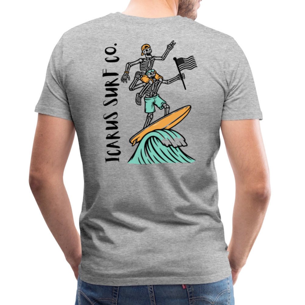 Icarus Surf Co. "Surfin' Skellys" Men's Premium T-Shirt - heather gray