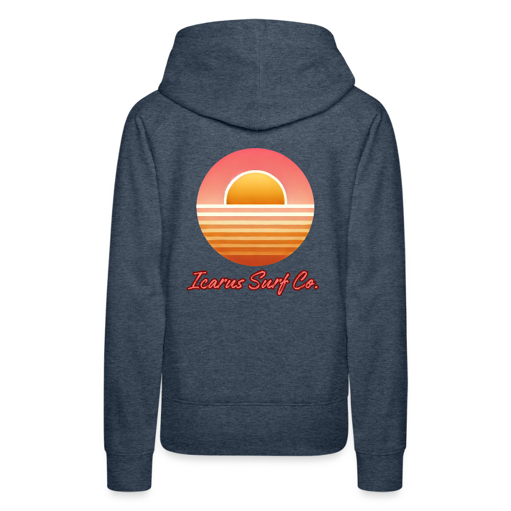 Icarus Surf Co. "Sunsetting" Women’s Premium Hoodie - heather denim