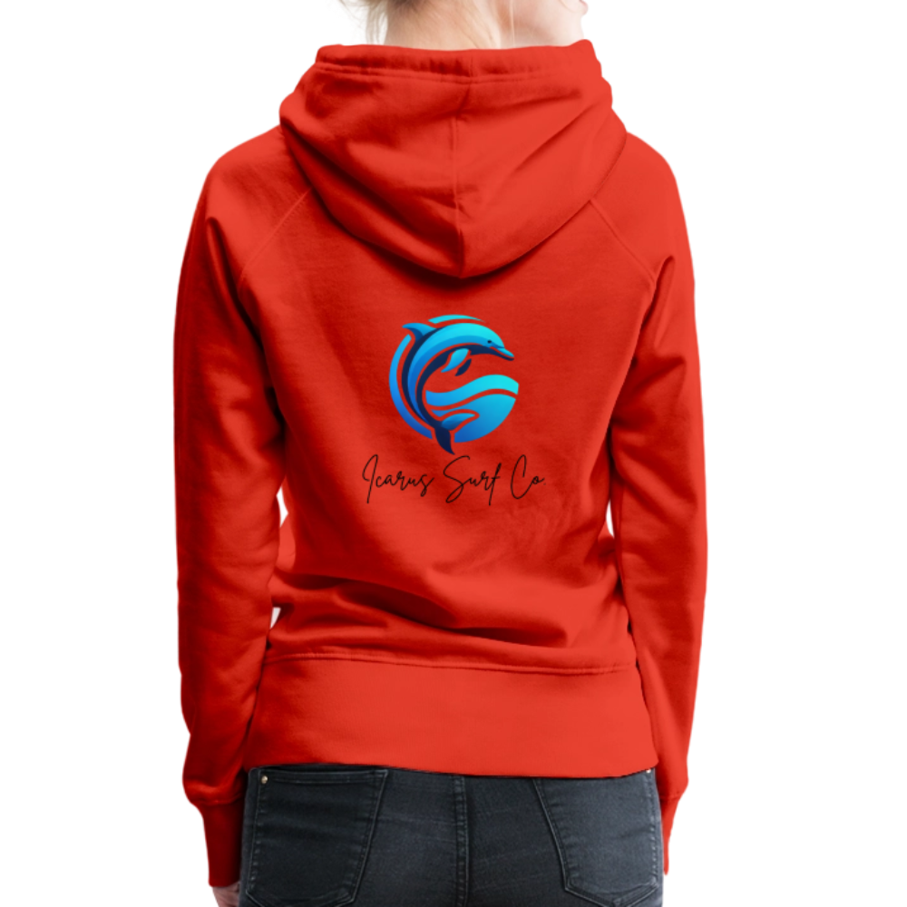 Icarus Surf Co. "Dolphin" Women’s Premium Hoodie - red