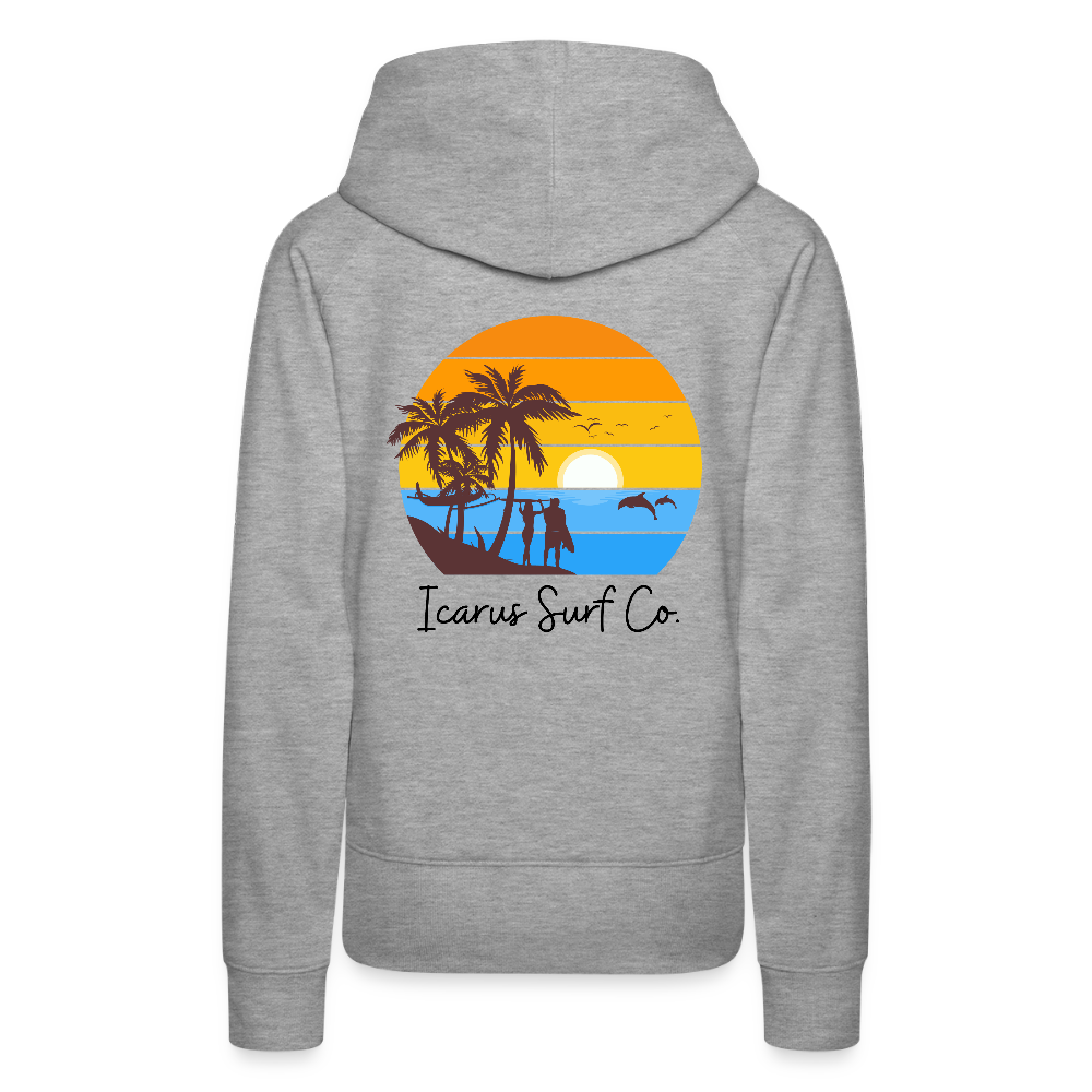 Icarus Surf Co. "Ocean Lines" Women’s Premium Hoodie - heather grey