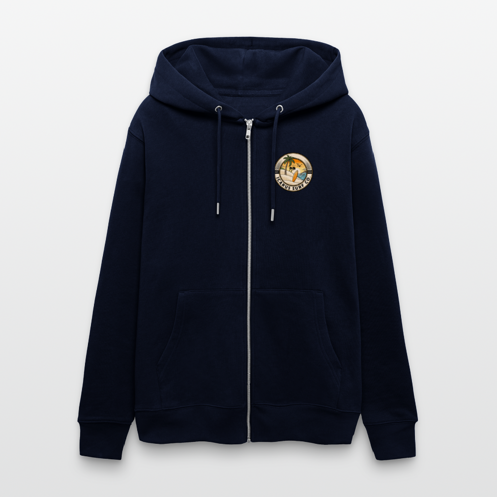 "Wave Conqueror" Zip-Up Hoodie - french navy