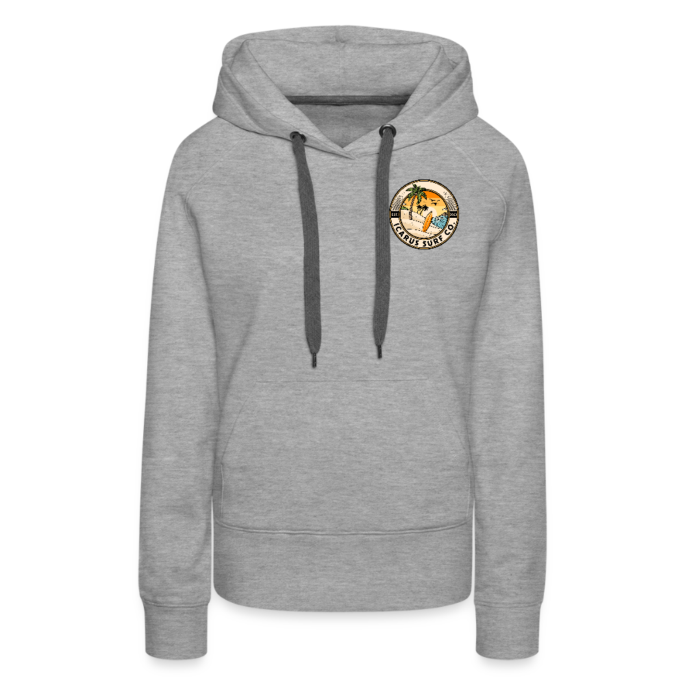 Icarus Surf Co. "Hibiscus Flower" Women’s Premium Hoodie - heather grey