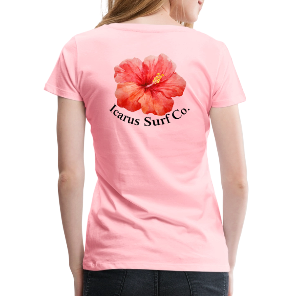 Icarus Surf Co. "Hibiscus" Women’s Premium T-Shirt - pink