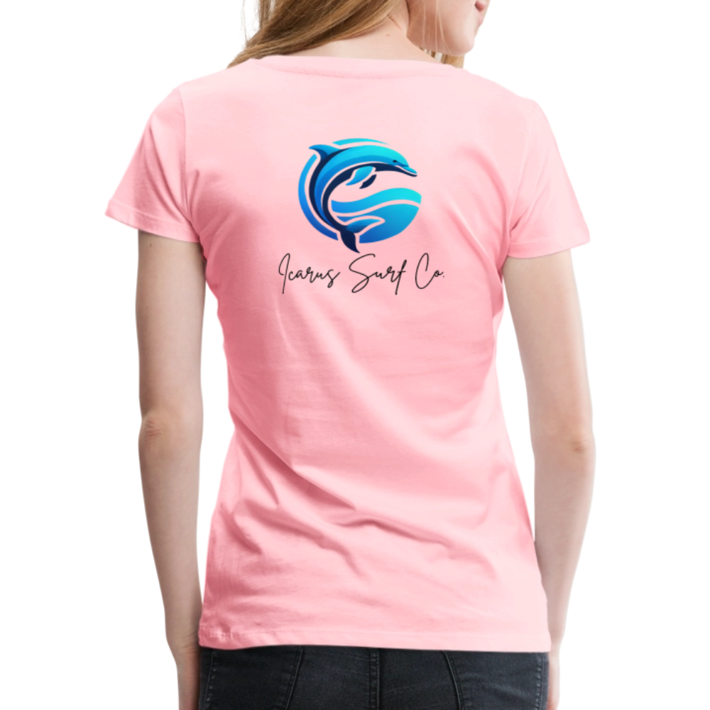Icarus Surf Co. "Dolphin" Women’s Premium T-Shirt - pink