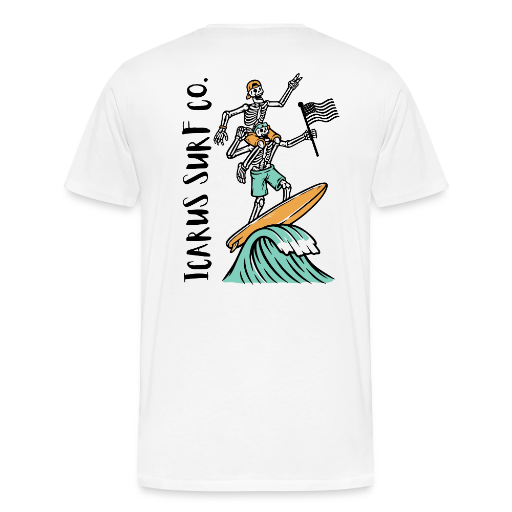 Icarus Surf Co. "Surfin' Skellys" Men's Premium T-Shirt - white