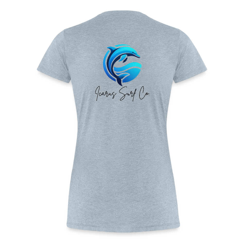 Icarus Surf Co. "Dolphin" Women’s Premium T-Shirt - heather ice blue
