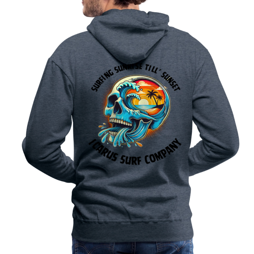 Icarus Surf Co. "Sunrise Till' Sunset" Men’s Premium Hoodie - heather denim