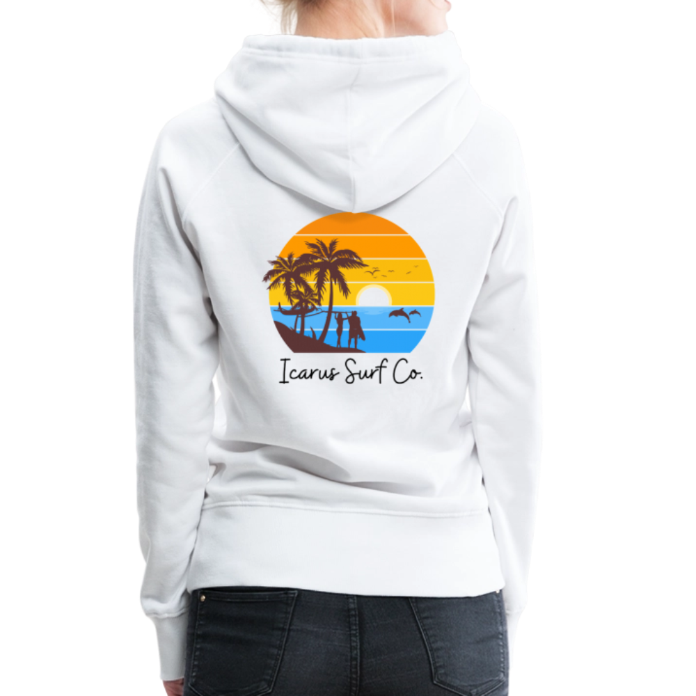 Icarus Surf Co. "Ocean Lines" Women’s Premium Hoodie - white
