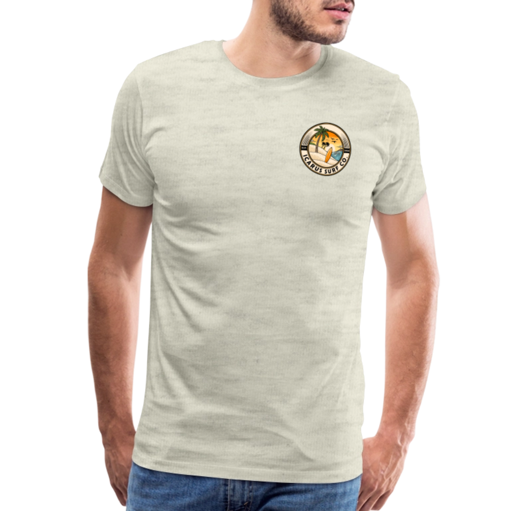Icarus Surf Co. "Surfin' Skellys" Men's Premium T-Shirt - heather oatmeal