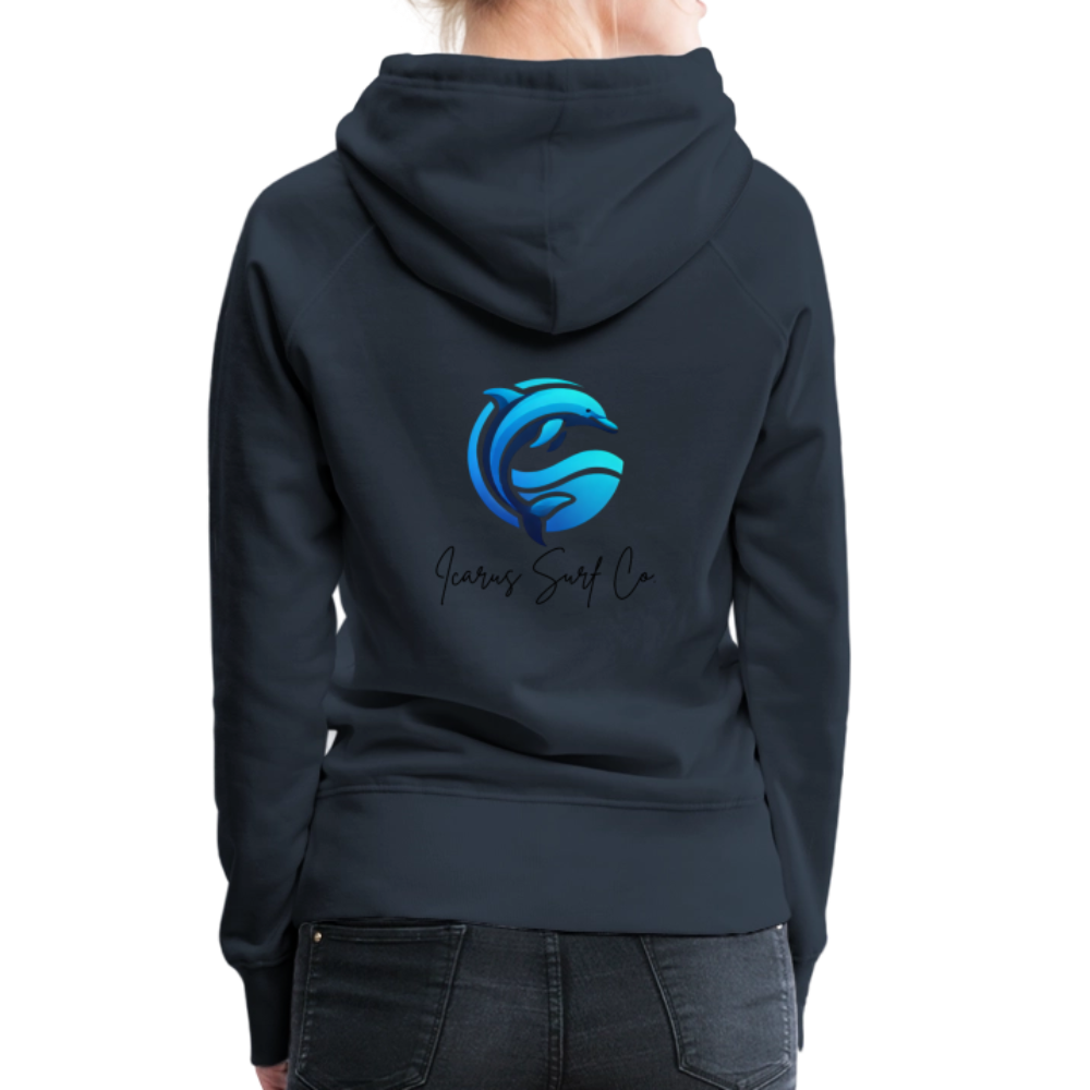 Icarus Surf Co. "Dolphin" Women’s Premium Hoodie - navy