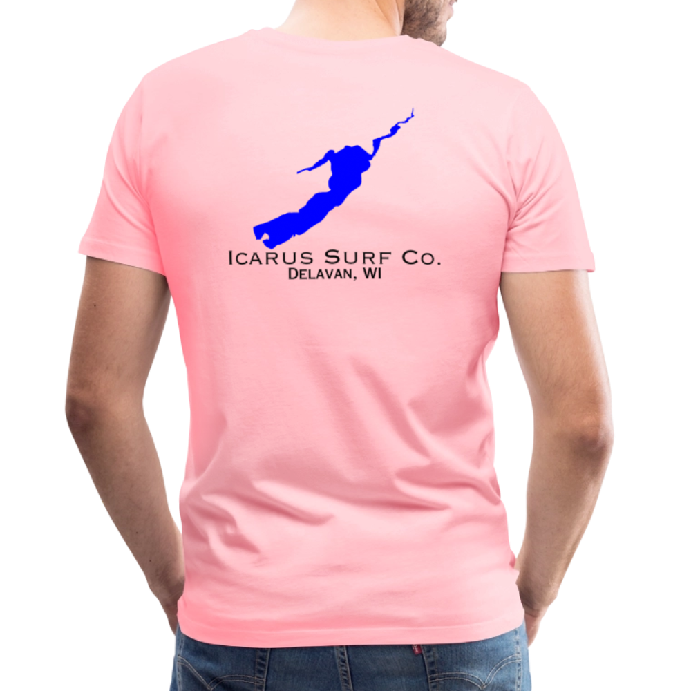 Icarus Surf Co. "Delavan, WI" Men's Premium T-Shirt - pink