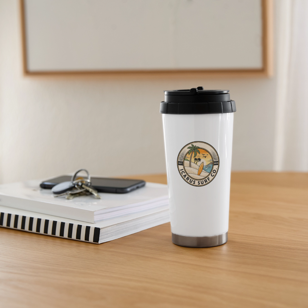 Icarus Surf Co. 16 oz Travel Mug - white