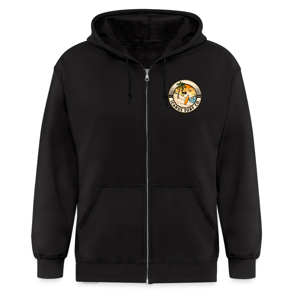 Icarus Surf Co. Men's Zip Hoodie - black