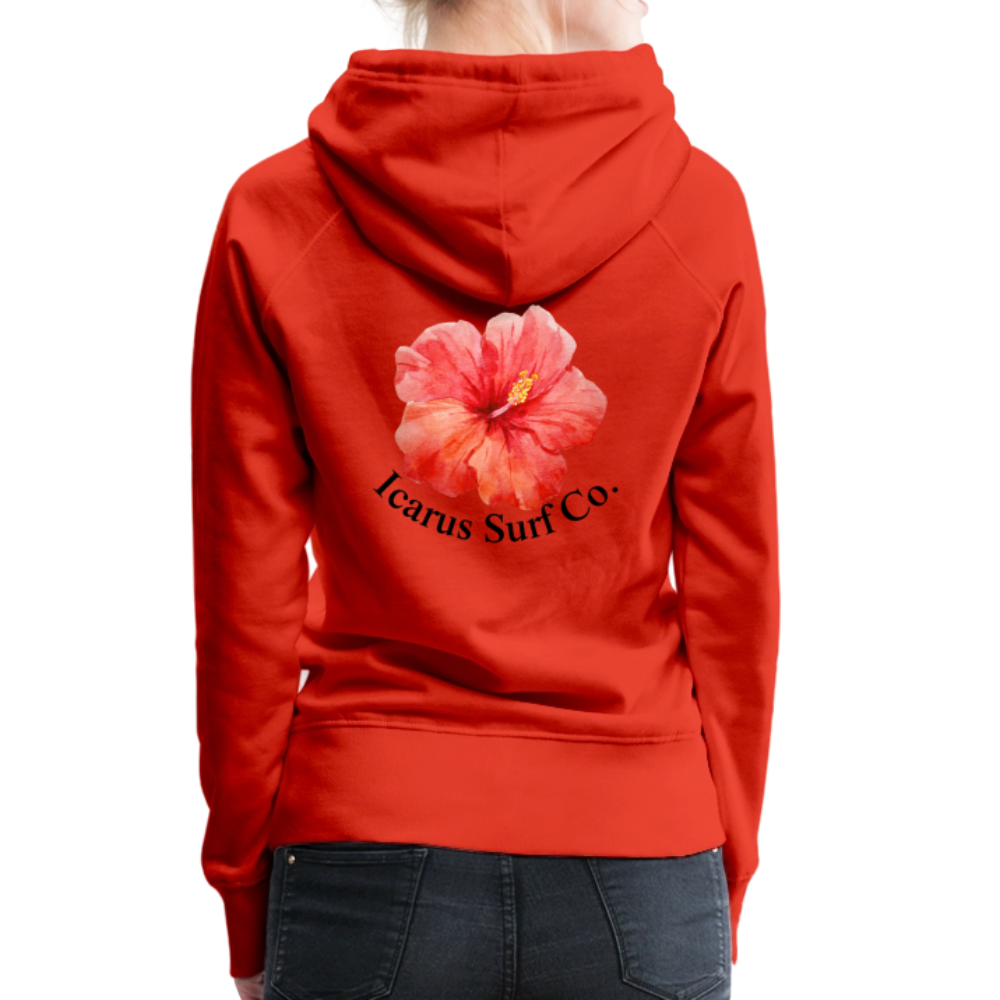 Icarus Surf Co. "Hibiscus Flower" Women’s Premium Hoodie - red