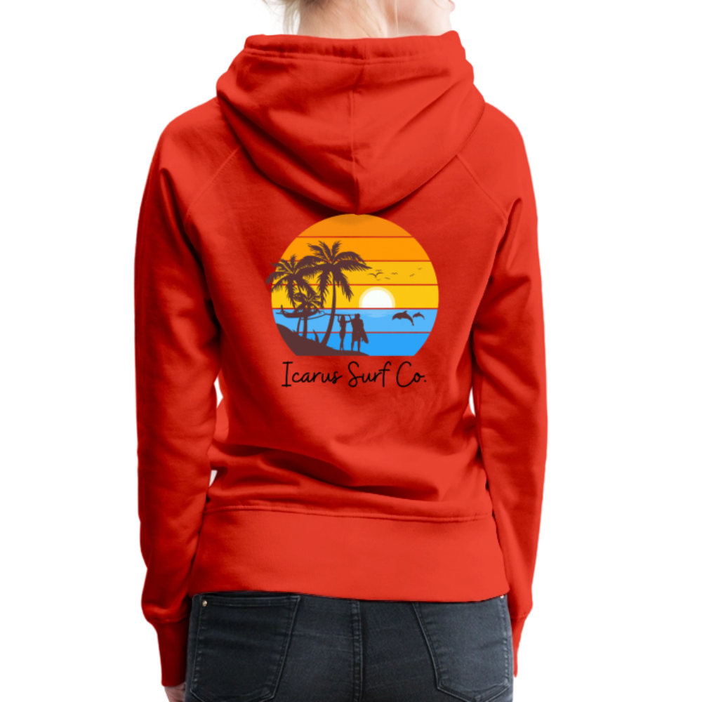 Icarus Surf Co. "Ocean Lines" Women’s Premium Hoodie - red