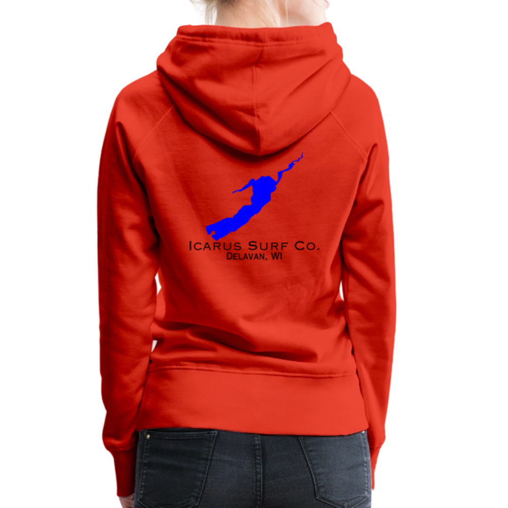 Icarus Surf Co. "Delavan, WI" Women’s Premium Hoodie - red