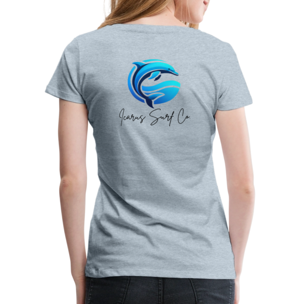 Icarus Surf Co. "Dolphin" Women’s Premium T-Shirt - heather ice blue